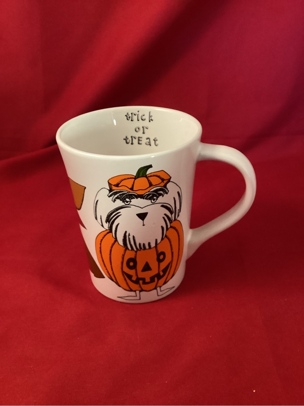 Ursula Dodge for Signature Halloween Dog Pumpkin Ceramic Mug